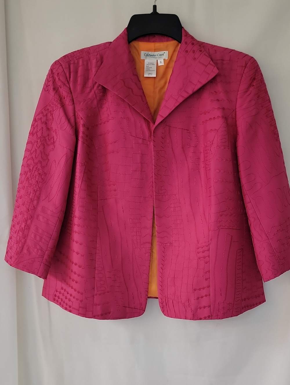 Coldwater Creek Fuchsia Textured Open-Front Blazer